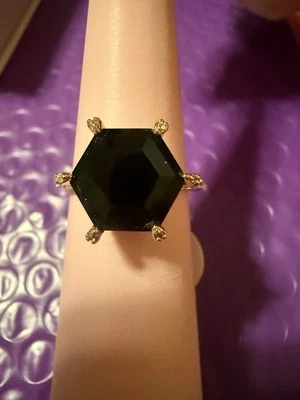 RC 52481 Love In Every Layer, circonita cúbica de ónix negro, oro rosa pl. Talla 9 Foto 1 de 4