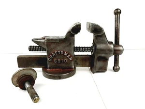 Vintage Craftsman 5210 Bench Vise with 3" Jaws Swivel Base & Bolt - RARE! - Picture 1 of 6