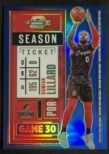 2020-21 Contenders Optic Season Ticket Blue Prizm Damian Lillard 18/99 #17 - Bild 1 von 3