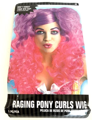 Amscan бешеный пони кудри костюм парик фиолетовый и розовый читать - Изображение 1 из 4
