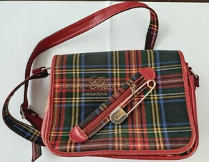 Moschino Plaid Shoulder Bag Purse w/Safety Pin in Multicolor USED Good Condition - Picture 1 of 9
