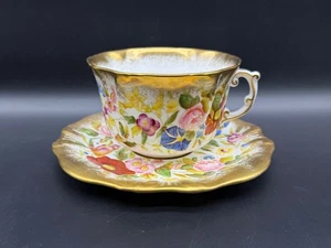 Hammersley Queen Anne Large Breakfast Tea Cup Saucer Set Bone China England Rare - Picture 1 of 6