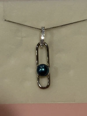 Collar de plata esterlina It’s Pearl Time IPT perla verde Foto 1 de 3