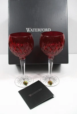 Nueva copa de vino Waterford Sullivan carmesí S/2 Verre 7,5" par # 1054676 Foto 1 de 4