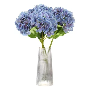 4pcs Artificial Hydrangea Flowers 18.5" Latex Faux Hydrangea Flower, Light Blue - Picture 1 of 7