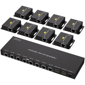 HDMI Extender Splitter Over Ethernet 1 in 8 Out Cat5e or 6 Up to 165FT 50m HD... - Picture 1 of 7