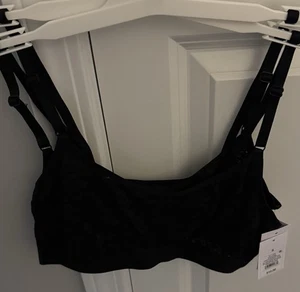 Auden donna nero leggermente foderato scoopneck bralette pizzo taglia small confezione da 2 - Foto 1 di 5