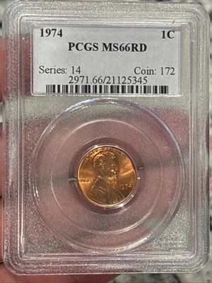 1974 Lincoln Memorial Cent Penny PCGS MS66RD. - Image 1 of 4
