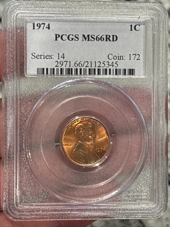1974 Lincoln Memorial Cent Penny PCGS MS66RD. - Image 1 of 4