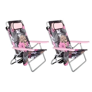2-Pack Beach Chair Bundle – Lightweight Folding Chairs with Adjustable Reclin... - Picture 1 of 7