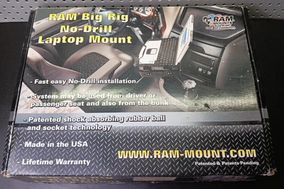 RAM Universal Laptop Mount for Heavy Trucks - Volvo, Kenworth, Peterbilt, Others - Image 1 of 4
