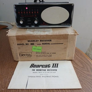 Vtg Bearcat Electra Scanner BC-3 BCIII + Cord & Antenna - Tested, Works BOX USA - Zdjęcie 1 z 12