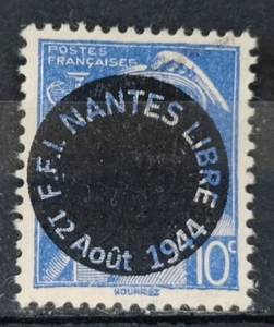 Local France 1944 Liberation overprint Nantes MNH - Picture 1 of 1