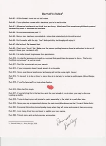 Darnall's Rules on card stock suitable for framing-signed (size 8 1/2" x 11") ! - Bild 1 von 2