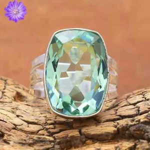 Aquamarine Gemstone 925 Sterling Silver Ring Handmade Jewelry Ring All Size C521 - Picture 1 of 9