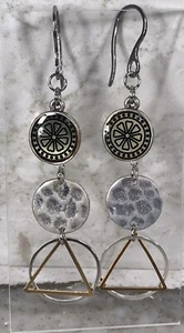Orecchini Design Estate Stargazer Argento e Oro con Dettaglio Martellato Celtico - Foto 1 di 3