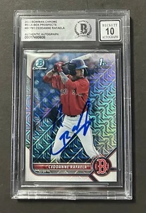 2022 1st Bowman Chrome Mega Box #BCP61 Ceddanne Rafaela BGS Signed 10 Auto! 608 - Picture 1 of 3