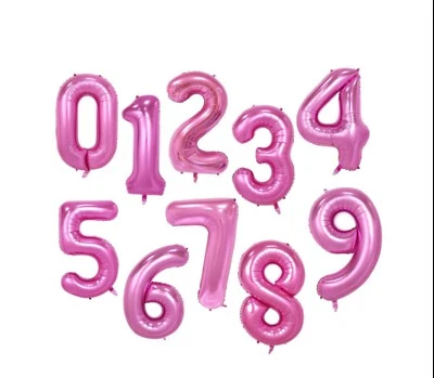 COOLTHINGZ Huge 40" Age Foil Balloons Pink Birthday Party Decorations 1 2 3 4 5 6 7 8 9 10