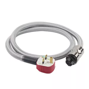 HI-End UK Mains Power Enchapado en Plata Cable Protector Cable MK IEC Enchufe Amplificador HiFi - Imagen 1 de 5