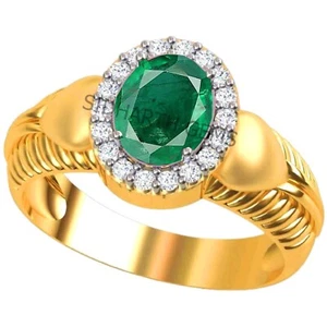 Anillo Ajustable Panna Panchdhatu Esmeralda Natural 8.25 Certificado Ratti - Imagen 1 de 4