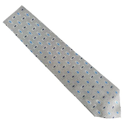 Jos. A. Gravata Bank masculina 100% seda cinza multi 60x4 - Nova sem etiquetas - feita na Itália - Imagem 1 de 4
