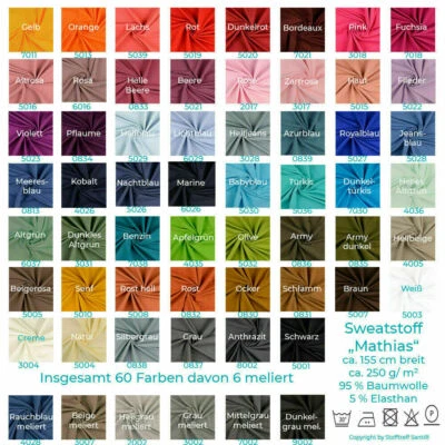 Sweat Stoff "Mathias" von Stofftreff Santi® - Meterware - 50 cm Schritte - Bild 1 von 4