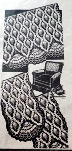 RARE VTG 1940s CROCHET CHAIR SET + BONUS - Picture 1 of 1