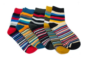 Unisex HAPPY SOX 1 Paio Calze Righe Multicolor Socks Caldo Cotone  Unica 39 - 43 - Picture 1 of 12