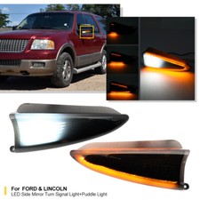Dynamic LED Mirror Turn Signal Puddle Light For 03-06 Ford Expedition Navigator