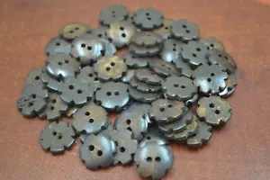 100 PCS CHOCOLATE BROWN ROUND BUFFALO BONE SEWING BUTTONS 5/8" - Picture 1 of 1