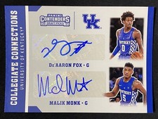 2017 Panini Contenders Draft Picks De'Aaron Fox Malik Monk auto 