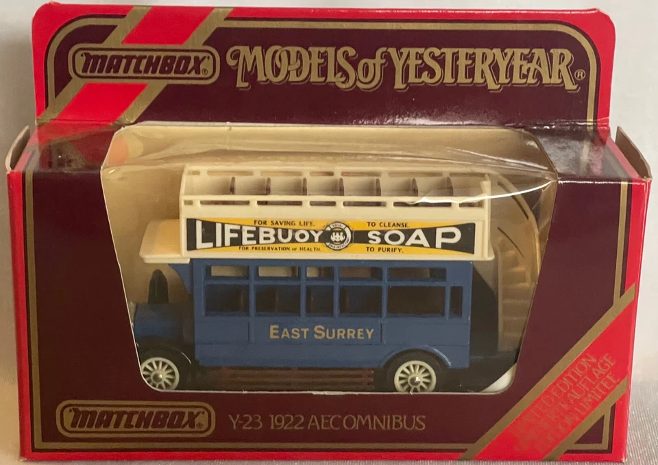 Matchbox Yesteryear Y23 1922 AEC Omnibus Lifebuoy Soap Box 1986 - Image 1 of 1