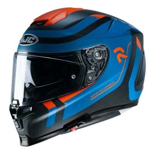 HJC RPHA 70 Reple Carbon Sun Visor Motorcycle Full Face Helmet - Blue Orange - Picture 1 of 4