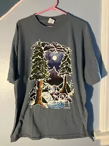 1995 The Mountain shirt tie dye River evergreens MELISSA WHITNEY Single Stitch - Picture 1 of 7