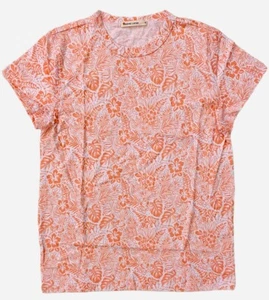 Marine Layer Women's Classic Crew Neck Tee T-Shirt in Papaya Hawaiian Print - Picture 1 of 6
