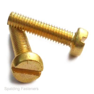 Metric Brass Cheese Slotted Head Machine Screws M2,M2.5, M3 M3.5 ,M4,M5 & M6 - Image 1 of 3