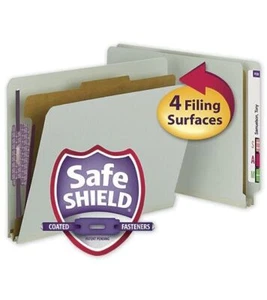 26800 Smead End Tab Folder with SafeSHIELD Fasteners 25 PT 9 1/2 x 12 1/4" QTY 5 - Picture 1 of 1