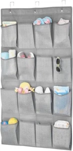 mDesign Soft Fabric Over The Door Hanging Storage Organizer with 16 Deep Pockets - Picture 1 of 13