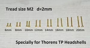 Fixing Screw Kit Brass for Thorens TP11 TP16 TP22 TP30 TP60 TP62 TP63 TP70 - Bild 1 von 1