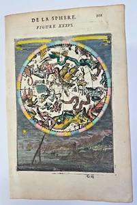 CELESTIAL MAP ZODIAC SIGNS 1683 ALAIN MANESSON MALLET ANTIQUE MAP FRENCH EDITION - Picture 1 of 3