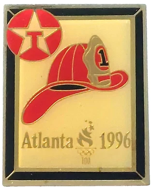 Texaco Olympics 1996 Atlanta Firemen's Helmet #5110625Lapel Pin - Image 1 of 2