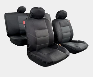 Canvas Seat Covers For Toyota Hilux Dual Cab 2022 Waterproof Black Carbon Set - Bild 1 von 5