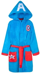 Marvel Captain America Kids Robe | Extra Soft Hooded Superhero Gown for Kids - Picture 1 of 8
