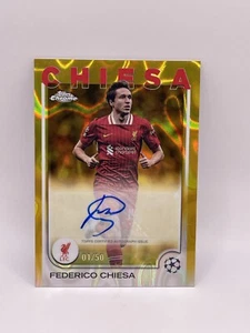 2024-25 Topps Chrome UCC Federico Chiesa Gold Refractor Auto #/50 - Picture 1 of 2