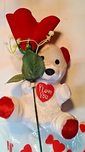 Rosa di San Valentino con Mini Orso Bianco in Violoncello Nuova - Foto 1 di 3