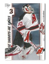 2002-03 BETWEEN THE PIPES HE SHOOTS HE SCORE REDEMPTION MARTIN BRODEUR !! D01A