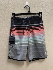 Billabong Boys sz 23 Swim shorts all Day Pro ZZ blue orange striped Recycles - Picture 1 of 8