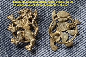 18k GOLD LION Lapel Shield. Weight 2.30 gr. Size 20 x 15 mm. - Picture 1 of 3