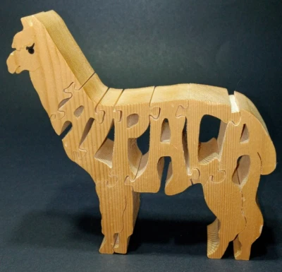 Wooden Alpaca Word Jigsaw Puzzle - Image 1 of 4
