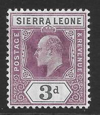 Sierra Leone 1905 3d. Dull Purple & Grey with Inverted Wmk SG 91w (Mint)
